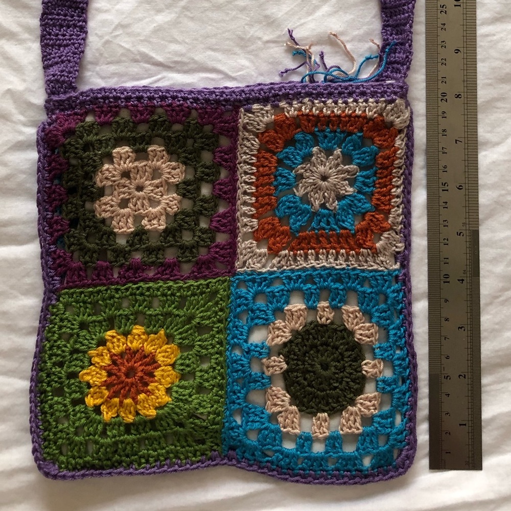 handmade crochet small purse colorful